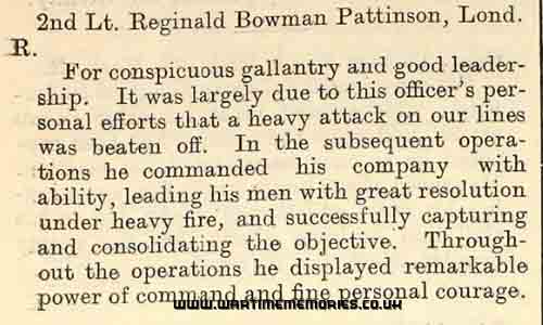 London Gazette Supplement 7th November 1918